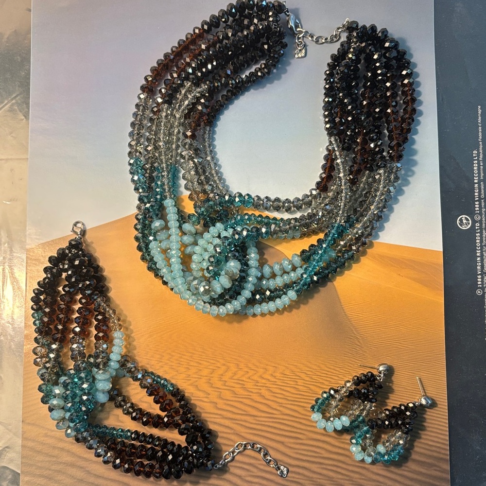 Authentic Swarovski Dune Multicolor Beaded Neckla… - image 4